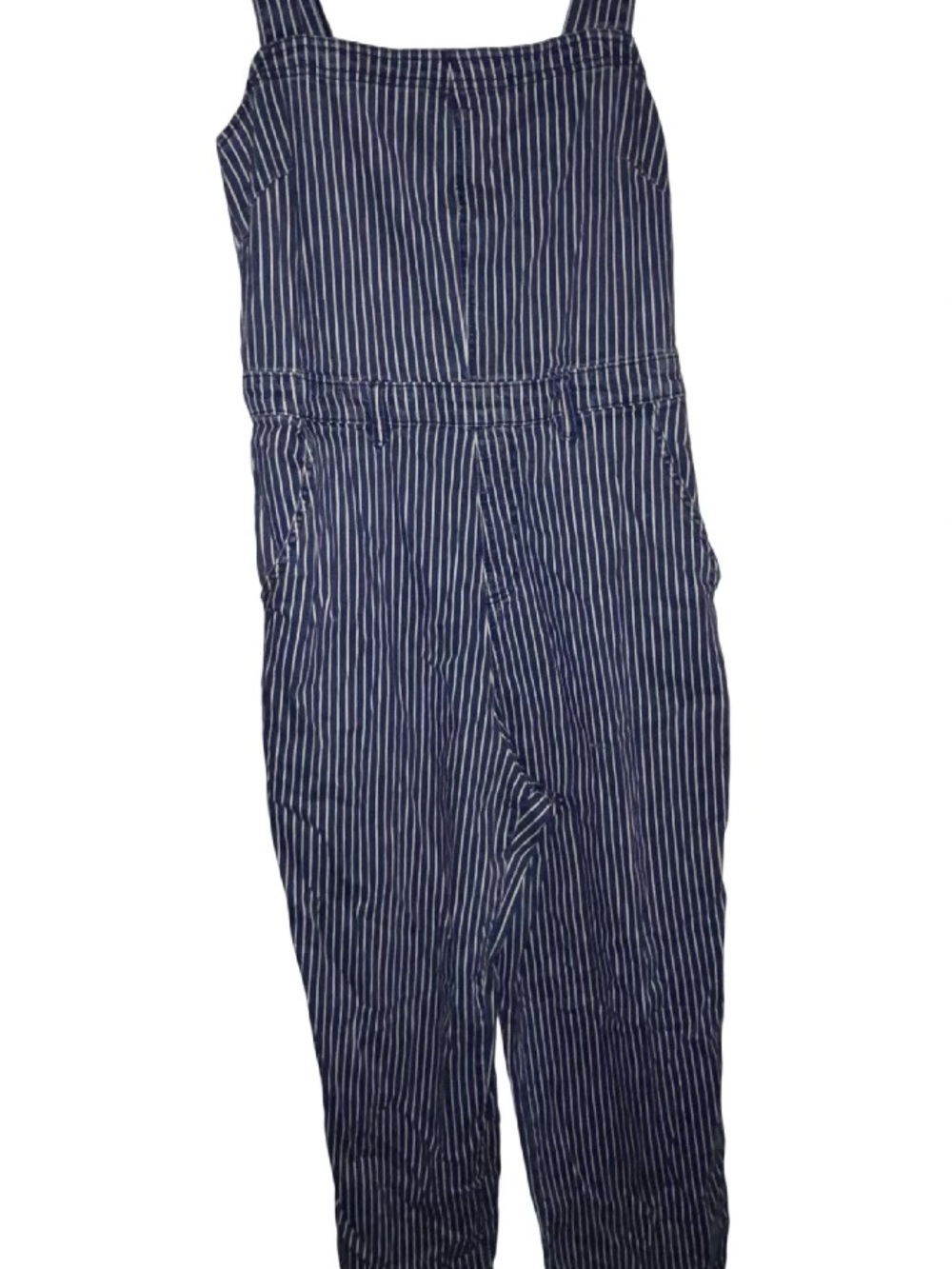 Universal Thread Navy & White Striped Cotton Jumpsuit